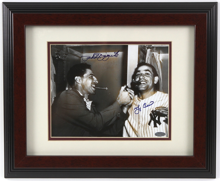 1950s New York Yankees Celebration Phil Rizutto & Yogi Berra 14" x 17" Signed Framed Photo (JSA)