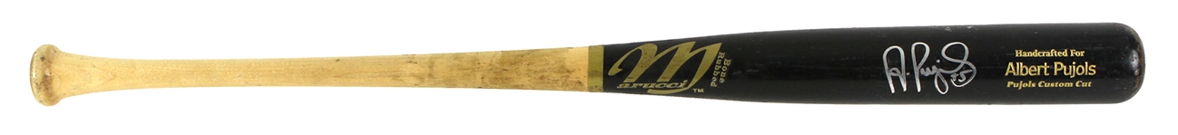 2008 Albert Pujols St. Louis Cardinals Autographed Marucci Bone Rubbed Game Used Bat (MEARS A10 / PSA) MVP Season!!!