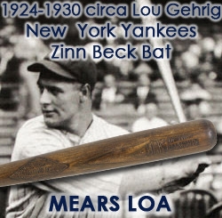 1924-1930 Lou Gehrig New York Yankees 100 Diamond Ace Professional Model Game Bat (MEARS LOA) 
