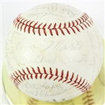 1960s Mickey Mantle (Clubhouse), Roger Maris (Clubhouse), & New York Yankees Team Signed Non Official Baseball (JSA)