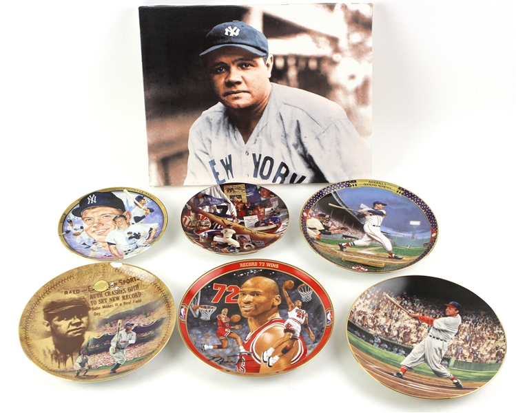 1993-1996 Baseball & Basketball Collectors Plates (Lot of 7)