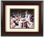 2000s Eli Manning New York Giants Signed 14x18 Framed Photo (JSA)