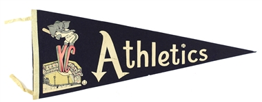1950s Vintage Kansas City Athletics Blue 29” Pennant
