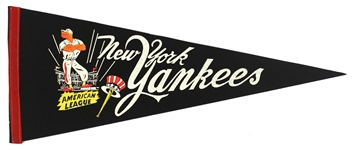 1950s Vintage New York Yankees 29” Pennant