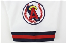 1986 Rob Wilfong California Angels Team Issued Home White Jersey (MEARS LOA)