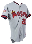 1989 Dick Schofield California Angels Team Issued Road Gray Jersey (MEARS LOA)