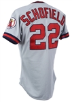 1989 Dick Schofield California Angels Team Issued Road Gray Jersey (MEARS LOA)