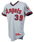 1987 Mike Witt California Angels Team Issued Road Gray Jersey (MEARS LOA)