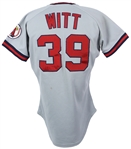 1987 Mike Witt California Angels Team Issued Road Gray Jersey (MEARS LOA)