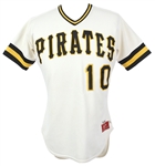 1985 Tim Foli Pittsburgh Pirates Team Issued Home White Jersey (MEARS LOA)