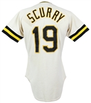 1982 Rod Scurry Pittsburgh Pirates Team Issued Home White Jersey (MEARS LOA)