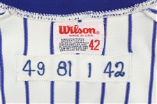 1981 Rawly Eastwick Chicago Cubs Game Used Home Pinstripe Jersey (MEARS LOA)