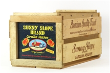 1960-70s Vintage Sunny Slope Brand Peaches Wood Crate