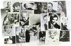 1950’s-1970’s Celebrity and Muscian Personalized Autographed Photos 3 ½” x 5 ½” to 8”x10”, Addressed Envelopes, and Christmas Cards Featuring Robert Alda, Billy Sullivan, Bob Newhart, Makalia Jackson
