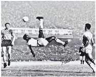 2000s Pele Brazil Soccer Signed 16" x 20" Bicycle Kick Photo (PSA/DNA)