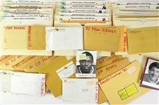 1980s NFL Press Photos and Release Collection (31 Envelopes, 100+ Items)