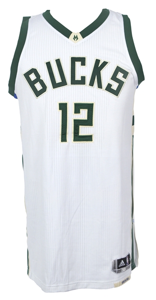 2017 (January 28th) Jabari Parker Milwaukee Bucks Game Worn Home Jersey (MEARS A10/Fanatics)