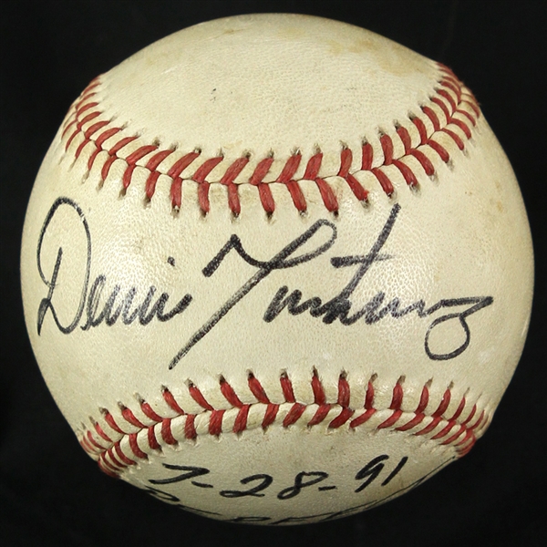 1991 (July 28th) Dennis Martinez Montreal Expos Game Used Ball (JSA)