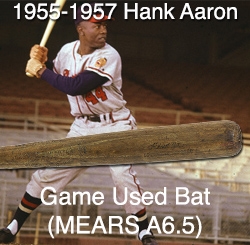 1955 & 1957 Hank Aaron Milwaukee Braves H&B Louisville Slugger Professional Model Game Used Bat (MEARS A6.5)