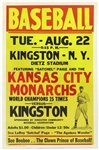 1940s Satchell Paige Kansas City Monarchs 14"x22" Broadside Poster