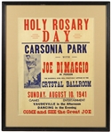 Rare 1941 Joe DiMaggio 17x24 Broadside Appearance Advertising 