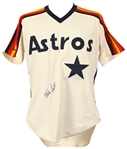 1988 Mike Scott Houston Astros Game Worn Autographed Cream Jersey (MEARS LOA, MLB Authentication holo)*JSA*