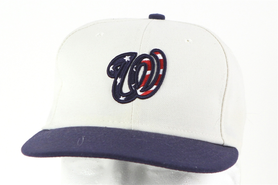 2009-2010 Adam Dunn Washington Nationals July 4th Game Worn Cap (MEARS LOA)