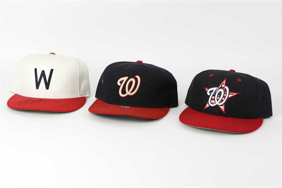 Washington Nationals Lot of (3) game worn caps