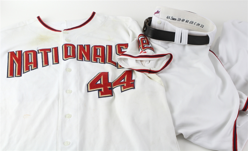 2009 Adam Dunn Washington Nationals Game Worn Full Uniform (Jersey & Pants) W/ Original Belt (MEARS A10)