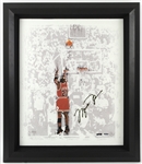 Michael Jordan Chicago Bulls Signed 20"x30" Framed Serigraph Upper Deck