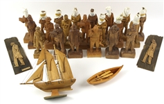 1940s-50s R.A. Struck Carved Wooden Figure Collection (25)
