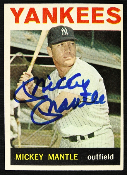 1964 Mickey Mantle New York Yankees Signed Topps Card (JSA)