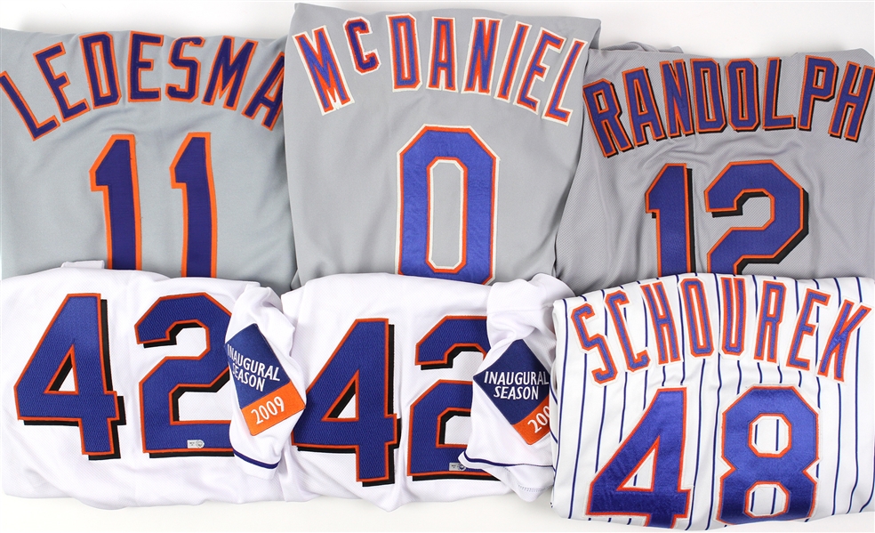 1991-2009 New York Mets Game Worn Jerseys Including Willie Randolph, Sandy Alomar Sr., and More (Lot of 6) (MEARS LOA)