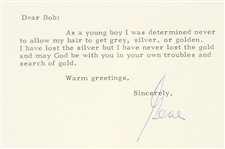 1972 Gene Tunney Signed 15 x 19 Framed Letter and Index Card (JSA)