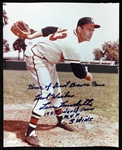 1953-1963 Lew Burdette Milwaukee Braves Signed 8"X10" Color Photo (JSA)