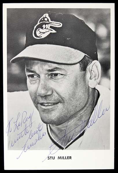 Stu Miller St. Louis Cardinals Signed 5"X3.5" Black & White Photo (JSA)