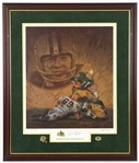 1958-1966 Jim Taylor Green Bay Packers Recently Signed 25" x 29" Framed Print (JSA)