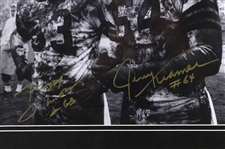 1958-1968 Fuzzy Thurston & Jerry Kramer Green Bay Packers Recently Signed 20 x 31 Framed Photo w/ Ticket Stubs (JSA)
