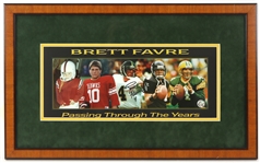 1990s Brett Favre Green Bay Packers Signed 15 1/2" x 25" Framed Photo (Brett Favre Hologram)