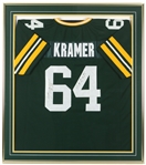 1958-1968 Jerry Kramer Green Bay Packers Signed 31" x 35" Framed Jersey (JSA)