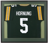1957-1966 Paul Hornung Green Bay Packers Signed 33" x 37" Framed Jersey (JSA)