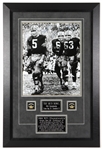1960s Paul Hornung/Jerry Kramer/Fuzzy Thurston Green Bay Packers Signed 26" x 39" Framed Photo (JSA)