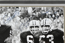1960s Paul Hornung/Jerry Kramer/Fuzzy Thurston Green Bay Packers Signed 26 x 39 Framed Photo (JSA)