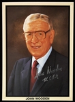 1990s John Wooden UCLA Signed 5" x 7" Treasury of Sports Art Card (JSA)