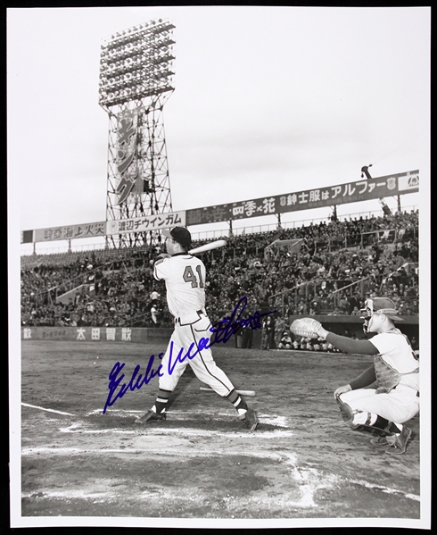 1952-1966 Eddie Mathews Milwaukee Braves Signed 8" x 10" B&W Photo (JSA)