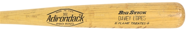 1980-81 Davey Lopes Los Angeles Dodgers Adirondack Professional Model Game Used Bat (MEARS LOA)