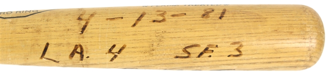 1980-81 Davey Lopes Los Angeles Dodgers Adirondack Professional Model Game Used Bat (MEARS LOA)