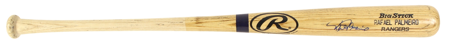 2000 Rafael Palmeiro Texas Rangers Rawlings Adirondack Signed Professional Model Bat (MEARS LOA/JSA)