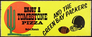 1990s Green Bay Packers and Tombstone Pizza 4" x 10" Bumper Sticker 