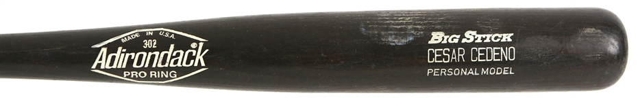 1982 Cesar Cedeno Cincinnati Reds Adirondack Professional Model Game Used Bat (MEARS LOA)
